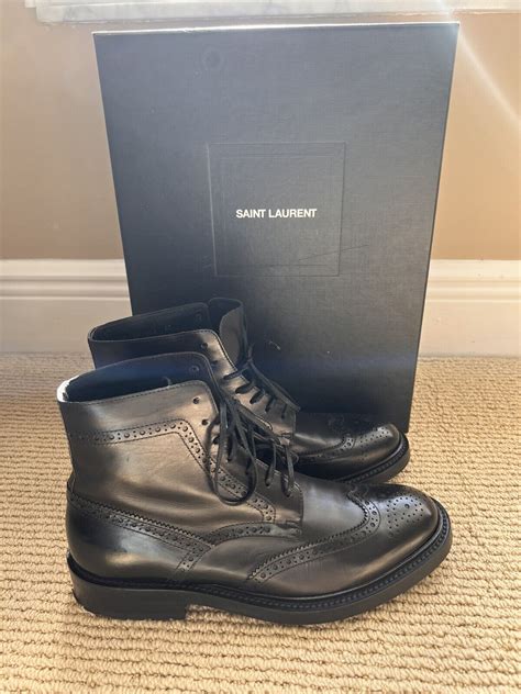 ysl lambskin boots|YSL combat boots.